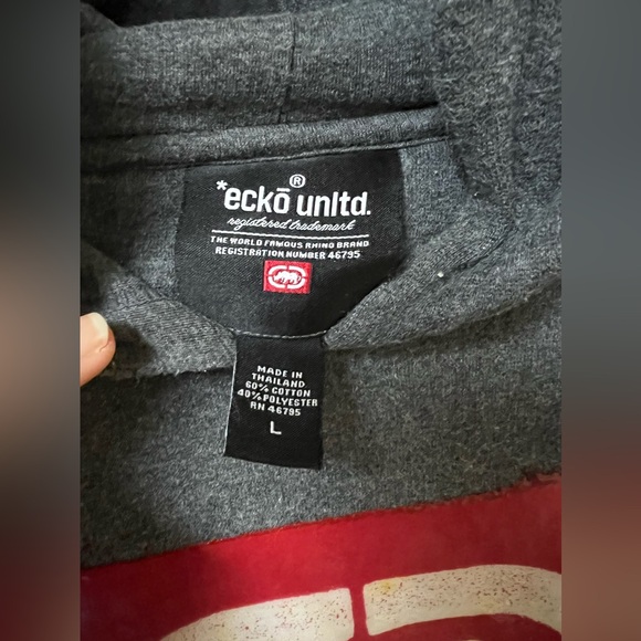 Ecko Untld Vintage Rhino Splatter Hoodie Y2K - Picture 6 of 10